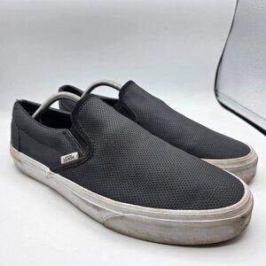 Vans Classic Slip On Perforated Mens Shoes Size 12 Black Casual Skate Sneakers